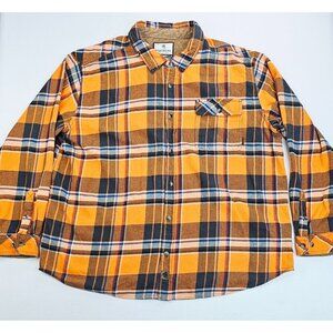 Legendary Whitetails Size 3XL Men's Orange Plaid Flannel Buck Camp Long Sleeve